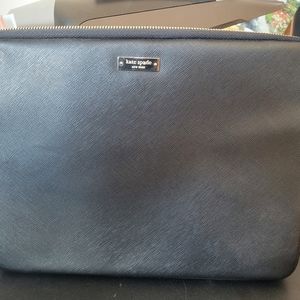 Kate Spade padded laptop/ tablet case. Black with HOT PINK padded lining